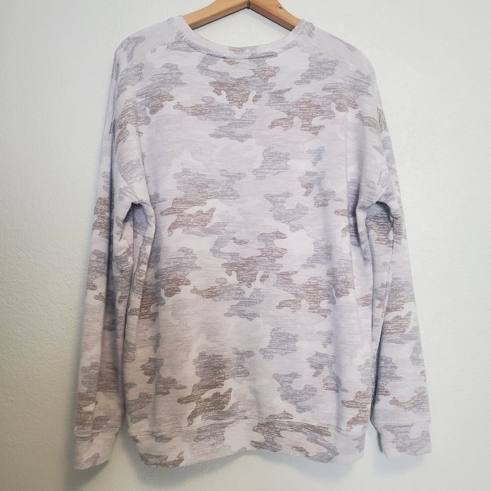 Athleta Sweatshirt Oversized Pullover Camo Gray Women Size S